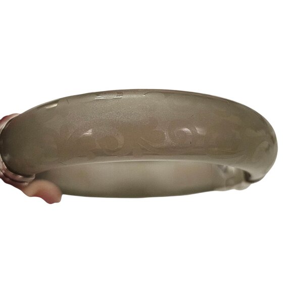 Silpada Sterling Silver Lucite Frosted Smoky Hinged Bangle Bracelet - Picture 8 of 12